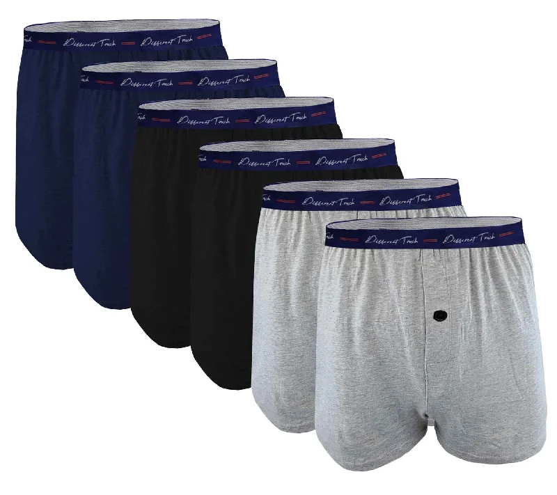 Jersey Boxers Shorts Underwear |  BIG & TALL Signature Waistband | (6 Pack)