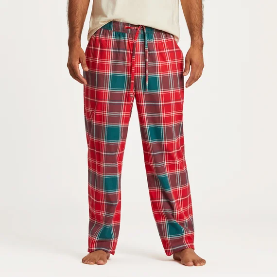 Men's Holiday Red Plaid Classic Sleep Pant