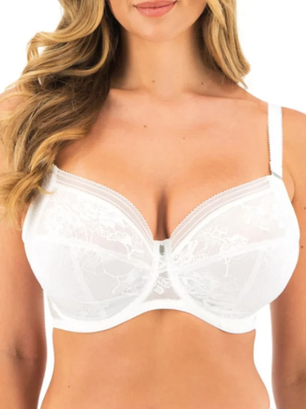 Fusion Lace Side Support Bra - White