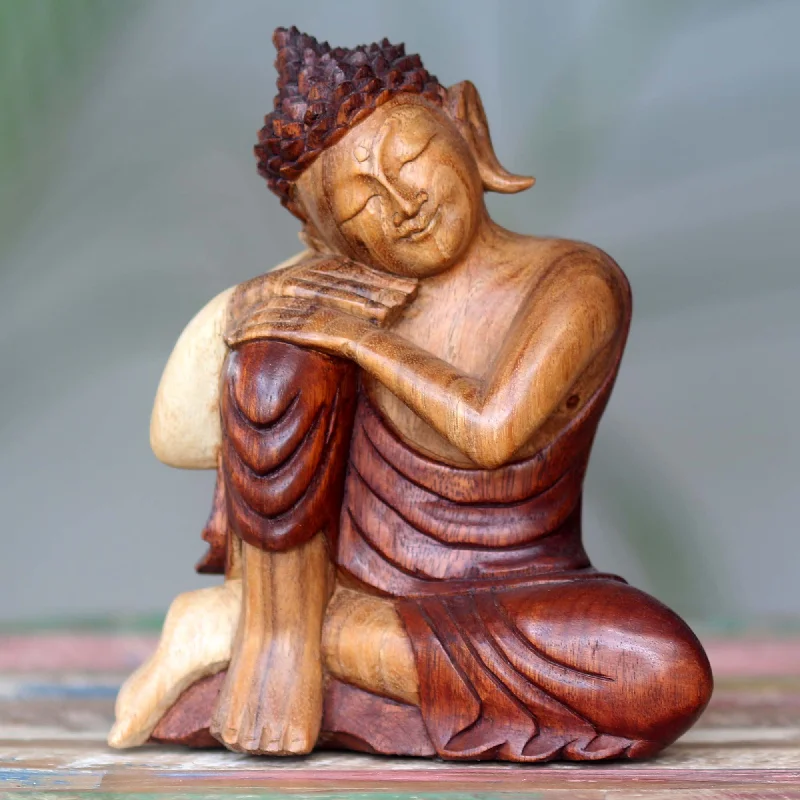 Buddha Asleep Balinese Peaceful Buddha Sculpture Carved by Hand