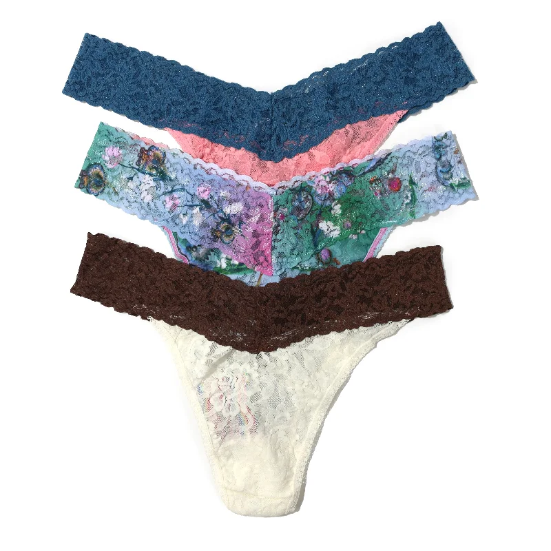 3-Pack Signature Lace Original Rise Thong | Plsc/Sweet Dreams/Maca