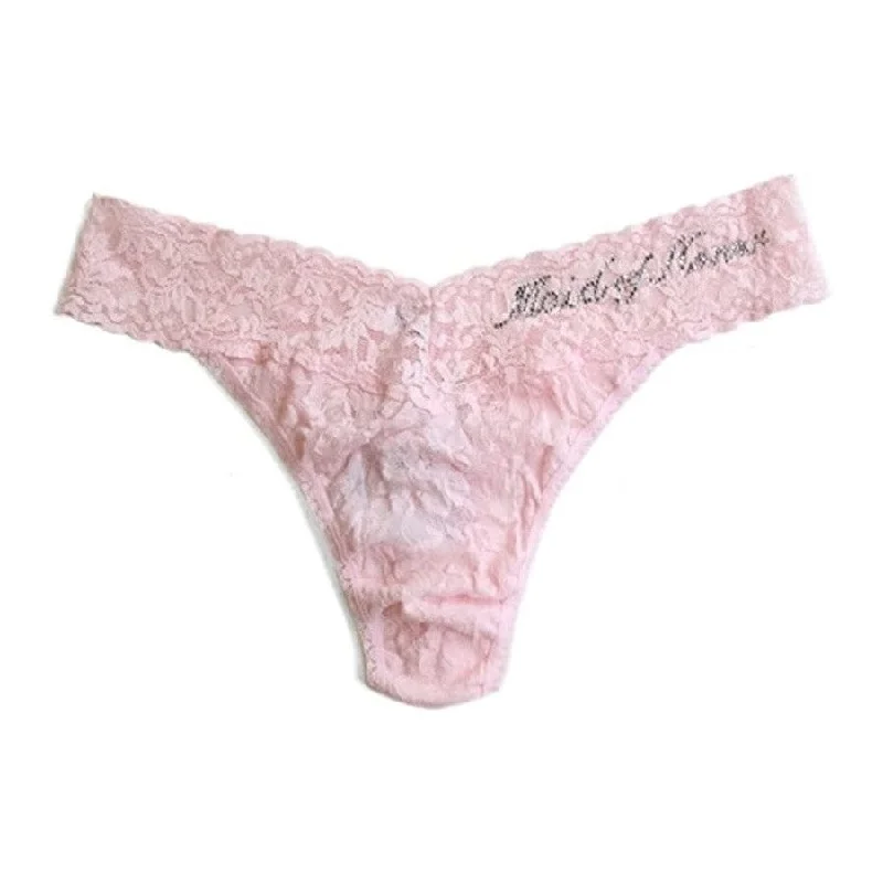 Maid Of Honor Low Rise Thong | Bliss Pink-Clear Crystals