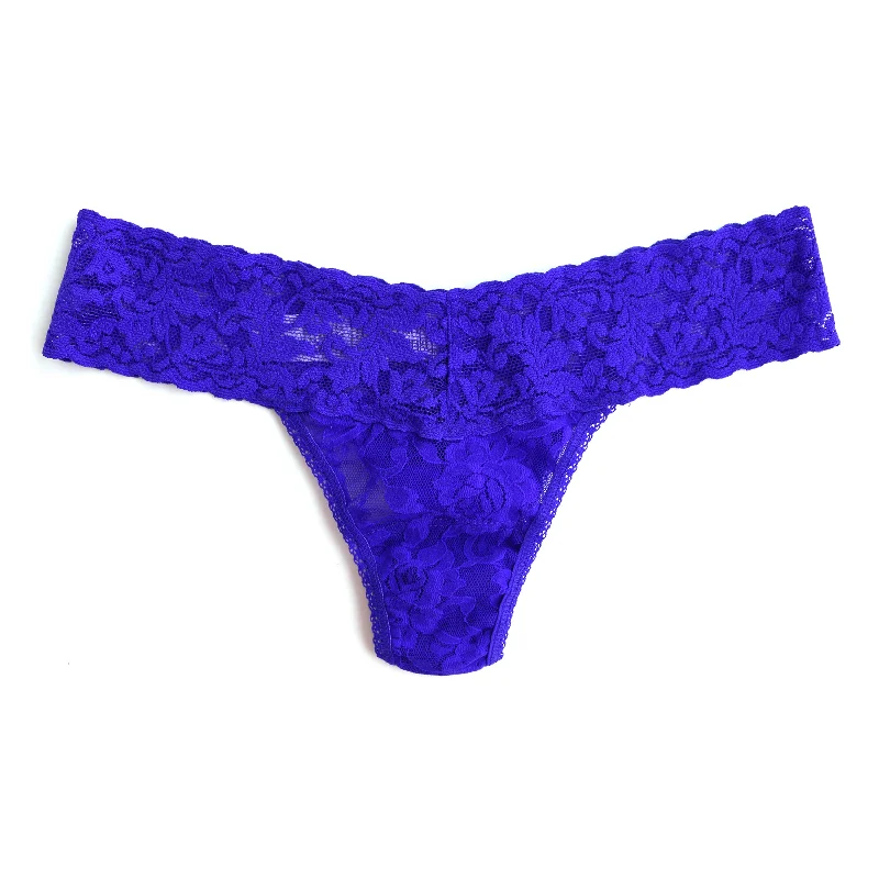 Petite Signature Lace Low Rise Thong | Electric Purple