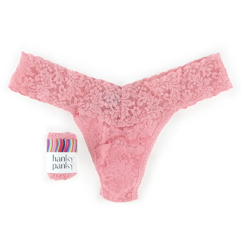 Petite Signature Lace Low Rise Thong | Pink Lemonade