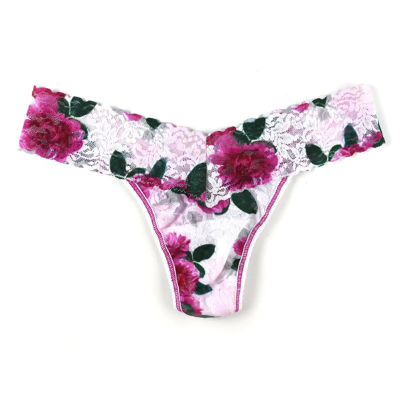 Petite Signature Lace Low Rise Thong | Pink Multi