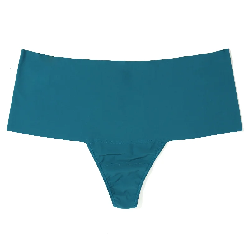 Plus Size Breathesft Hi-Rise Thong | Earth Dance (Green)