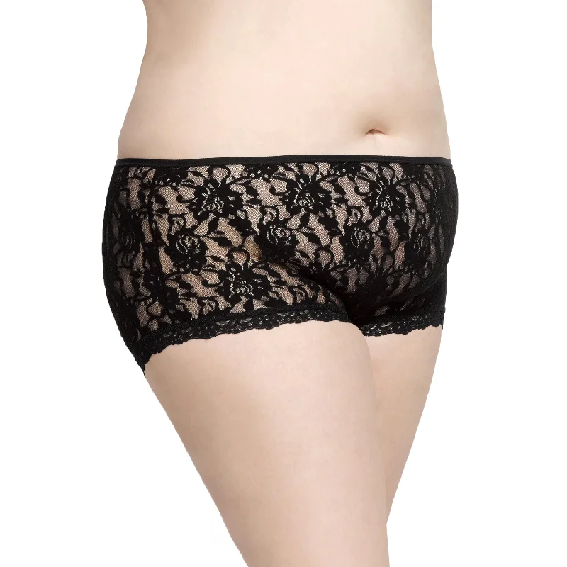 Plus Size Signature Lace High Waist Brief | Black