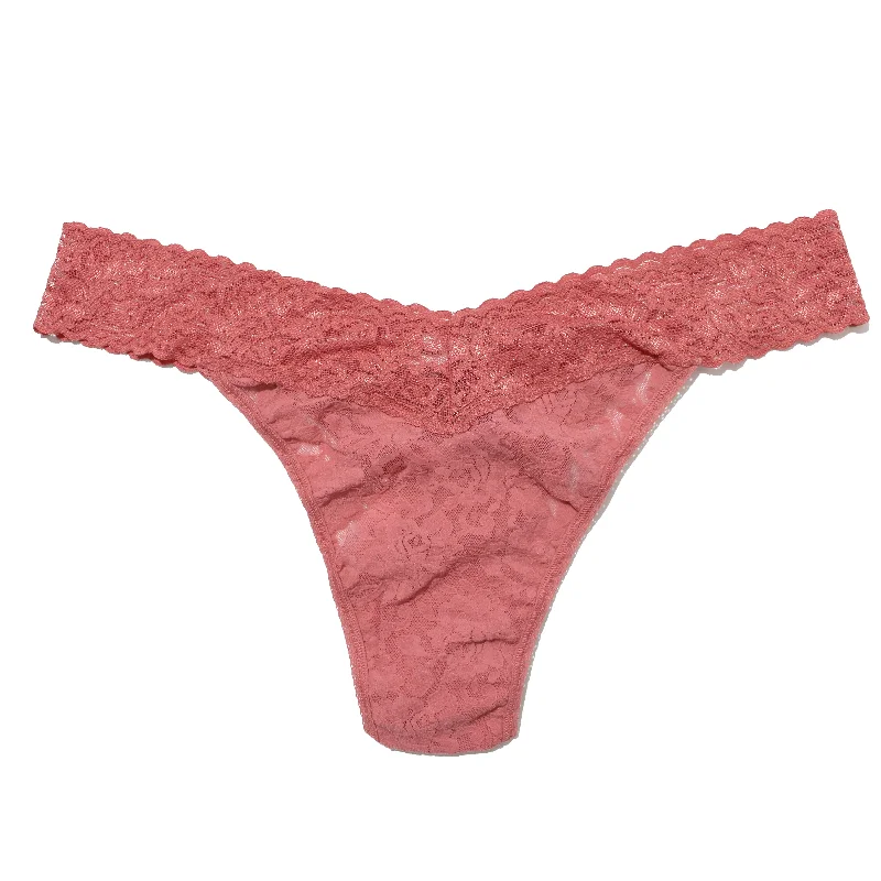 Plus Size Signature Lace Original Rise Thong | Pink Sands