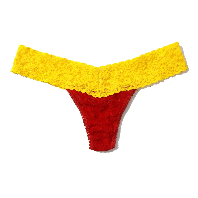 Signature Lace Low Rise Thong | Maor/Sunny Day Yellow