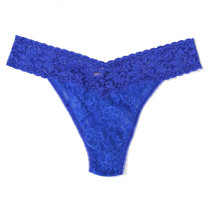 Signature Lace Original Rise Thong | Atlantis Blue