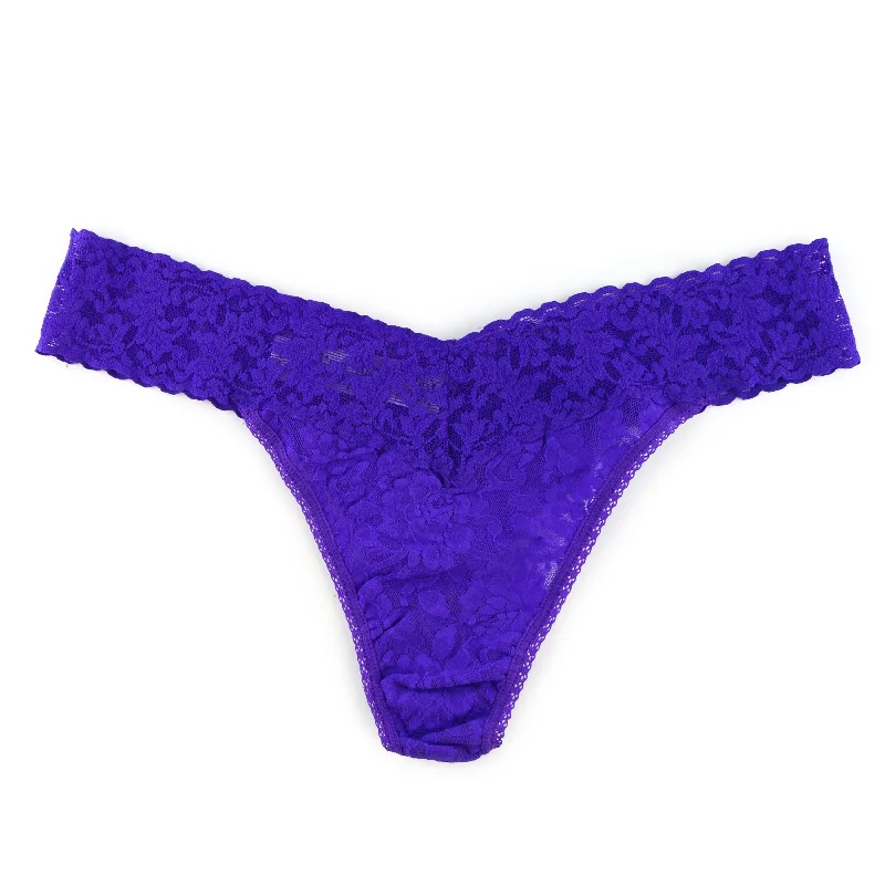 Signature Lace Original Rise Thong | Electric Purple