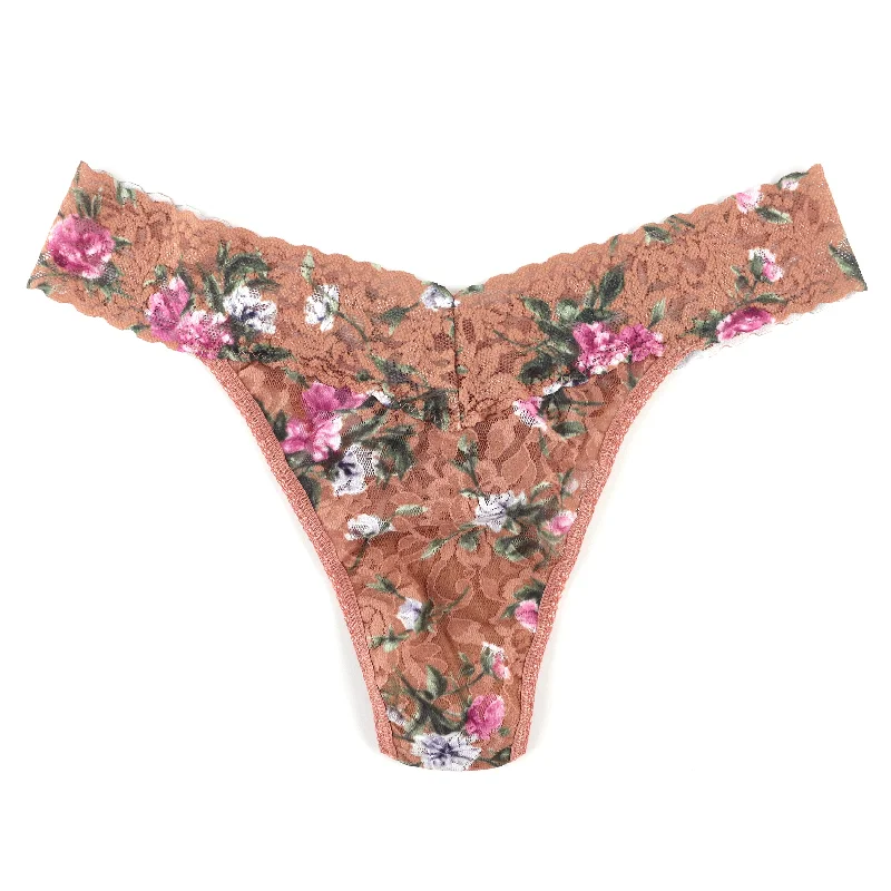 Signature Lace Original Rise Thong | Terracotta Rose