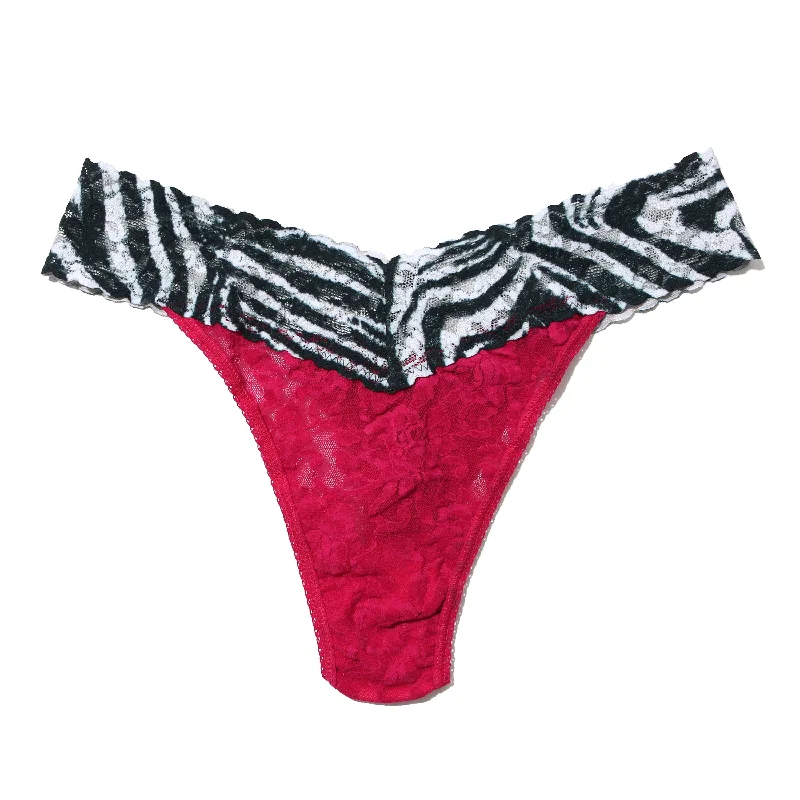 Signature Lace Original Rise Thong | Venetian Pink/Zebra