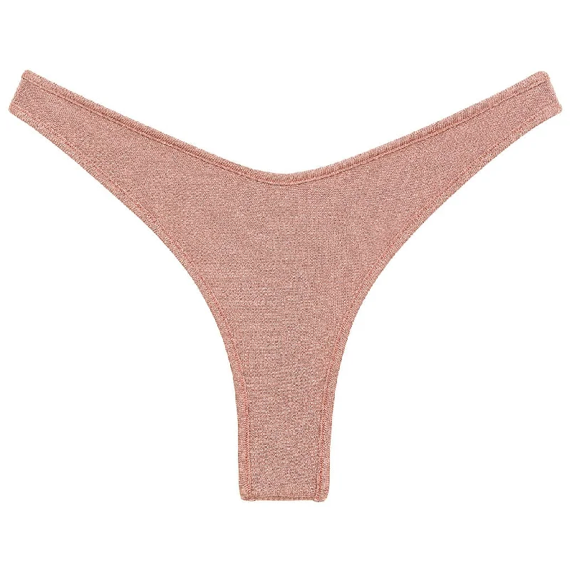 Binded Thong Bikini Bottom | Prima Pink Sparkle