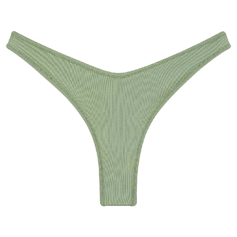 Binded Thong Bikini Bottom | Sage Green Rib