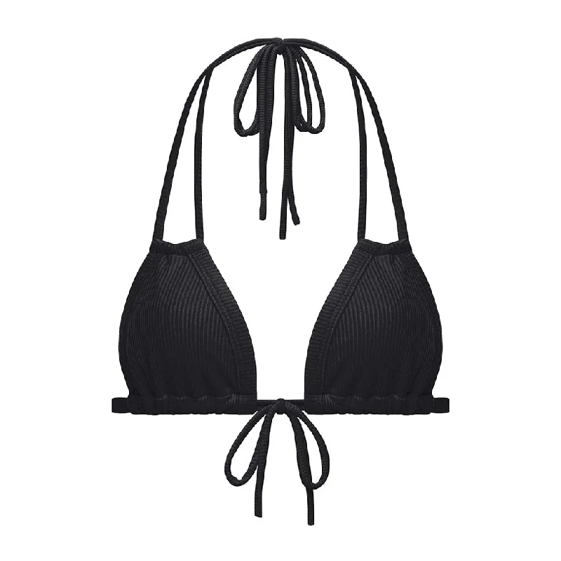 Euro Bow Bikini Top | Black Rib