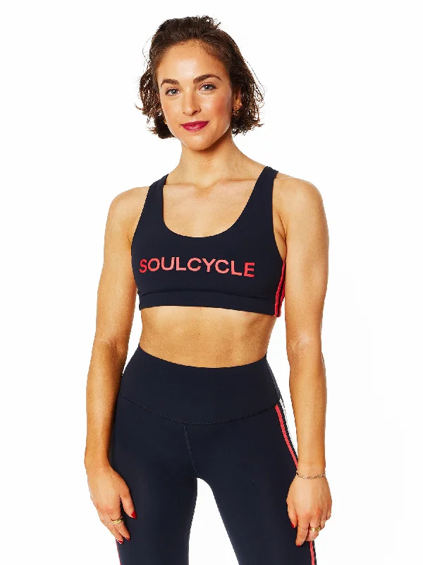 SPLITS59 | Ella Airweight Bra 'SOULCYCLE Logo' | Indigo Blue