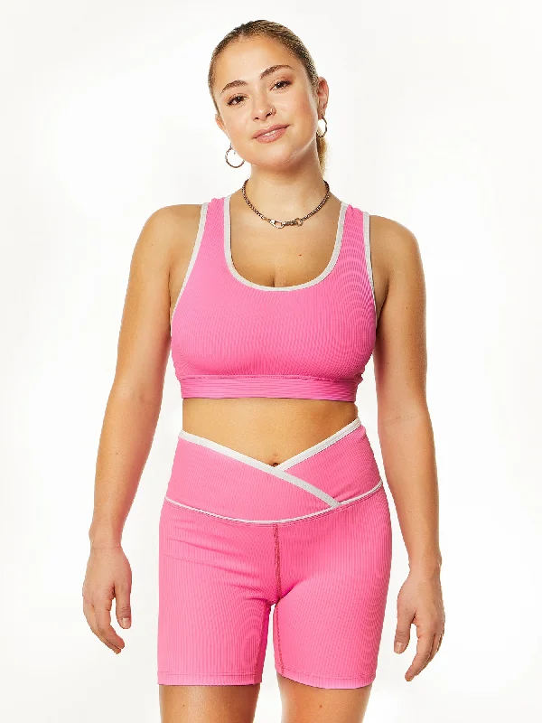 Year of Ours Inc | Ribbed Gym Bra 2.0 | Pink