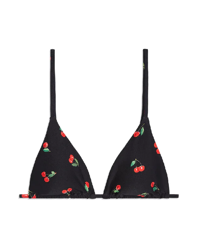 Cooper Cherries Bikini Top | Black