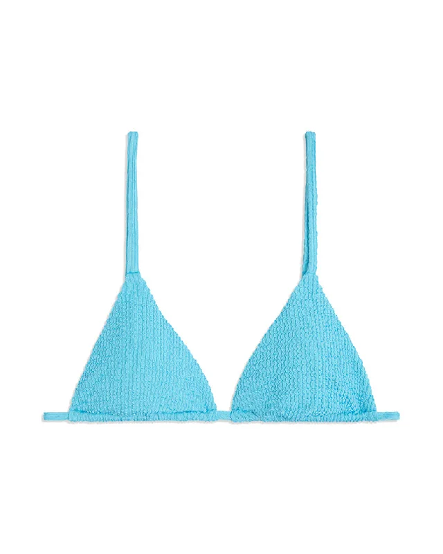 Cooper Spongie Seersucker Bikini Top | Aqua