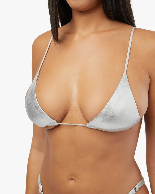 Micro Triangle Bikini Top | Silver