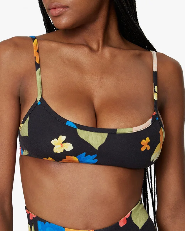 Pull On Tropicana Bra Top | Black Multi