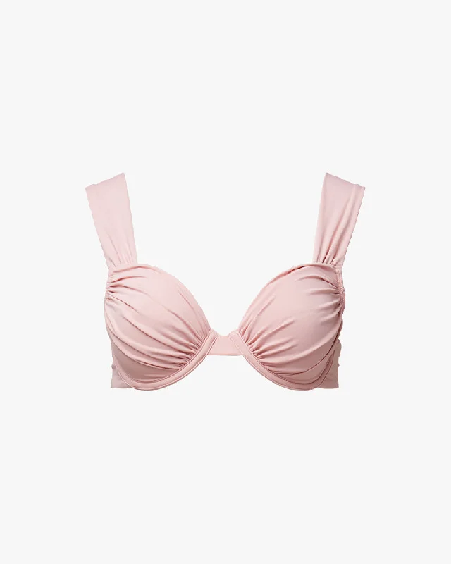 Ruched Claudia Bikini Top | Baby Pink