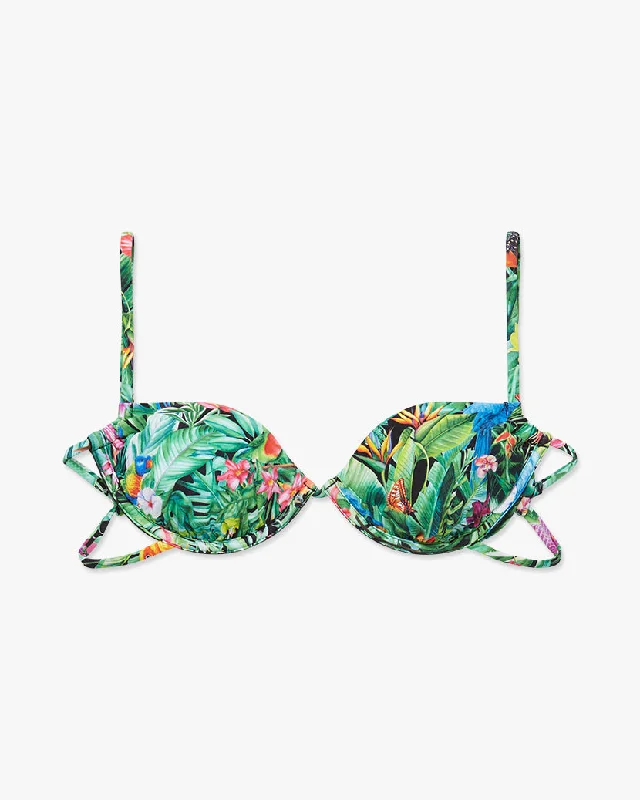 Ruched Underwire Birds of Paradise Top | Palm Green