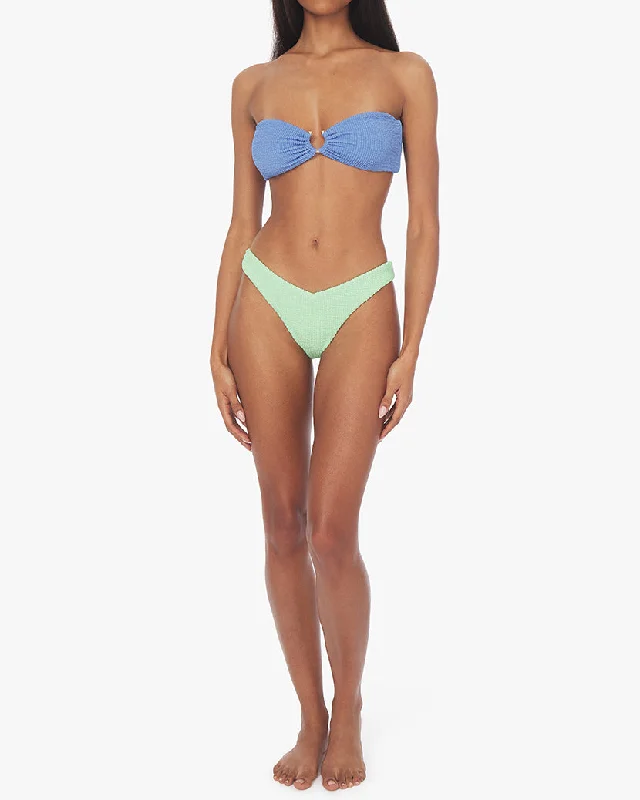 U-Ring Spongie Seersucker Bandeau Bikini Top | Blue Jean