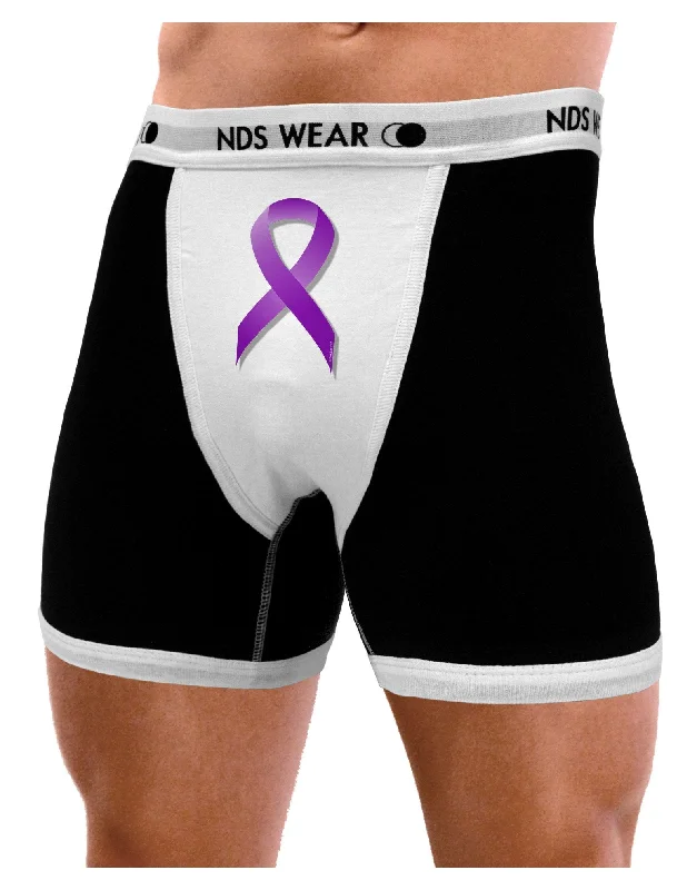 Crohn’s Disease Awareness Ribbon - Purple Mens Boxer Brief Underwear