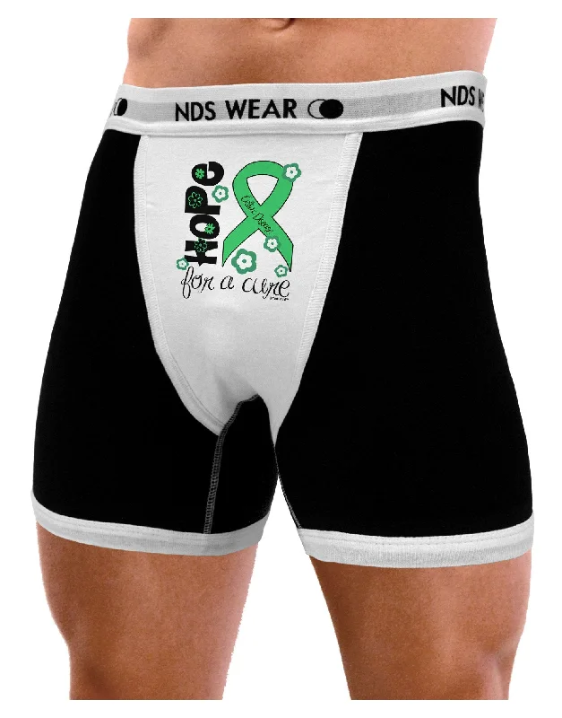 Hope for a Cure - Light Green Ribbon Celiac Disease - Flowers Mens Boxer Brief Underwear