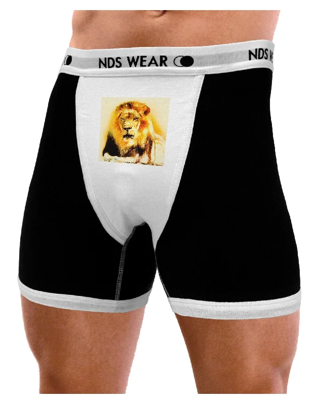 Lion Watercolor 4 Mens Boxer Brief Underwear