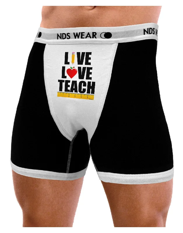 Live Love Teach Mens Boxer Brief Underwear