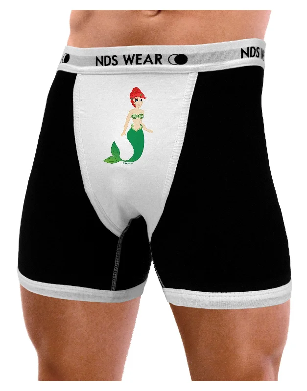 Mermaid Design - Green Mens Boxer Brief Underwear