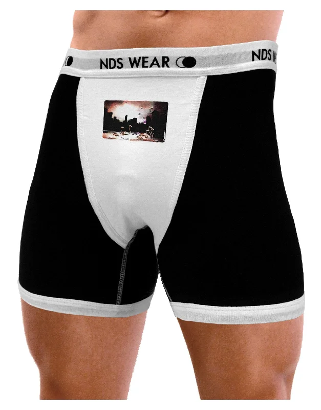 Nighttime Flamingos Mens Boxer Brief Underwear