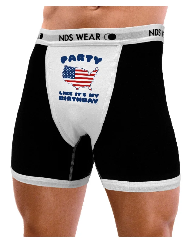 Party Like It's My Birthday - 4th of July Mens Boxer Brief Underwear