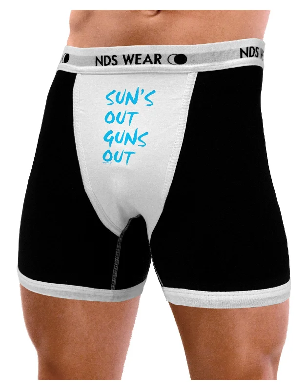 Suns Out Guns Out - Blue Mens Boxer Brief Underwear