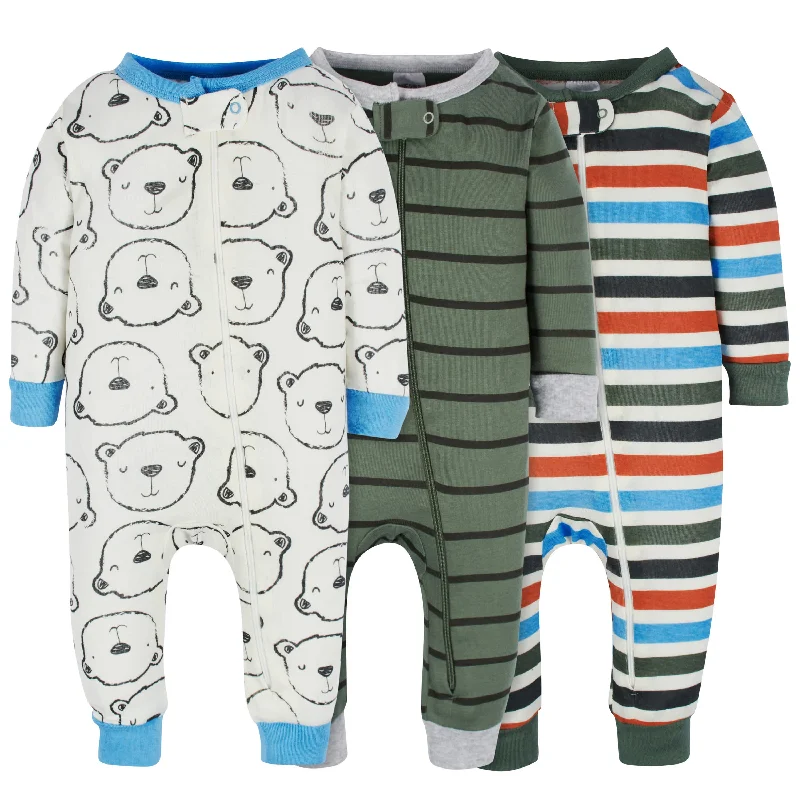 3-Pack Baby & Toddler Boys Unbearably Cute Snug Fit Footless Pajamas