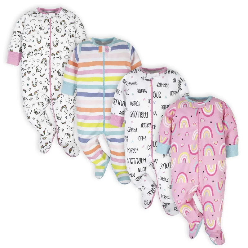 4-Pack Baby Girls Unicorns Sleep 'N Plays