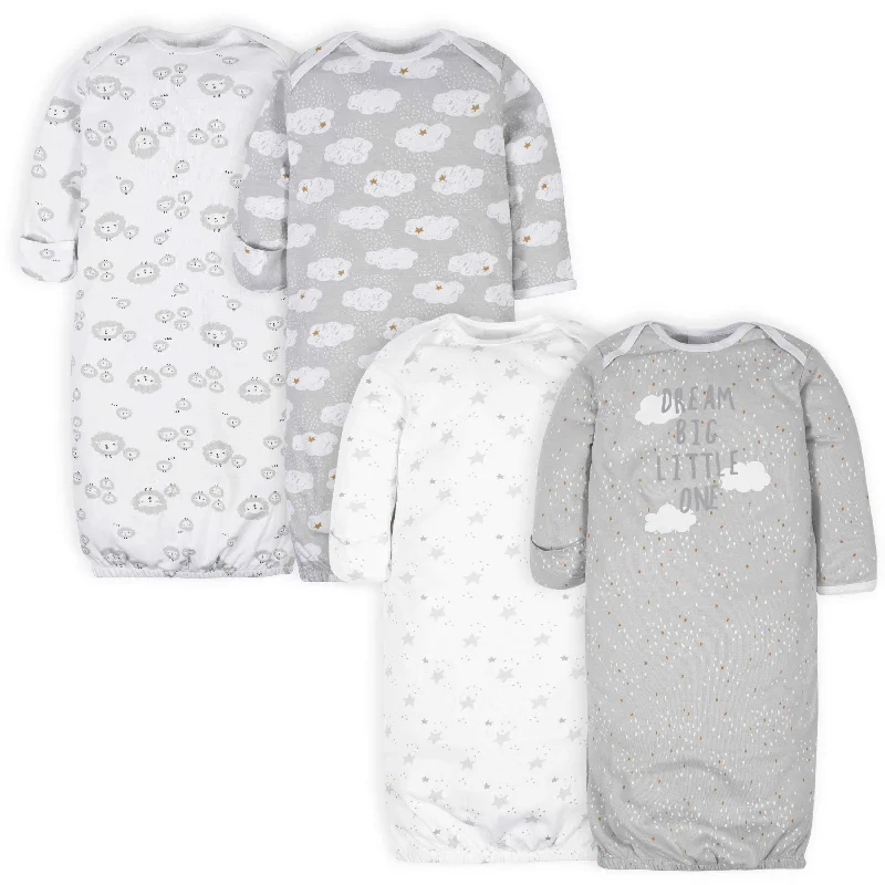 4-Pack Baby Neutral Sheep Gowns