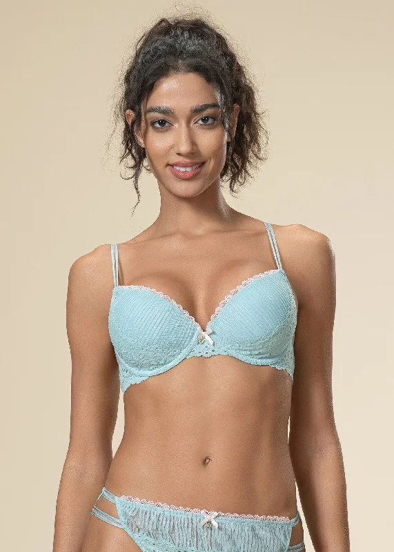 ANNIE Seductive Underwired Demi Blue Lace Bra