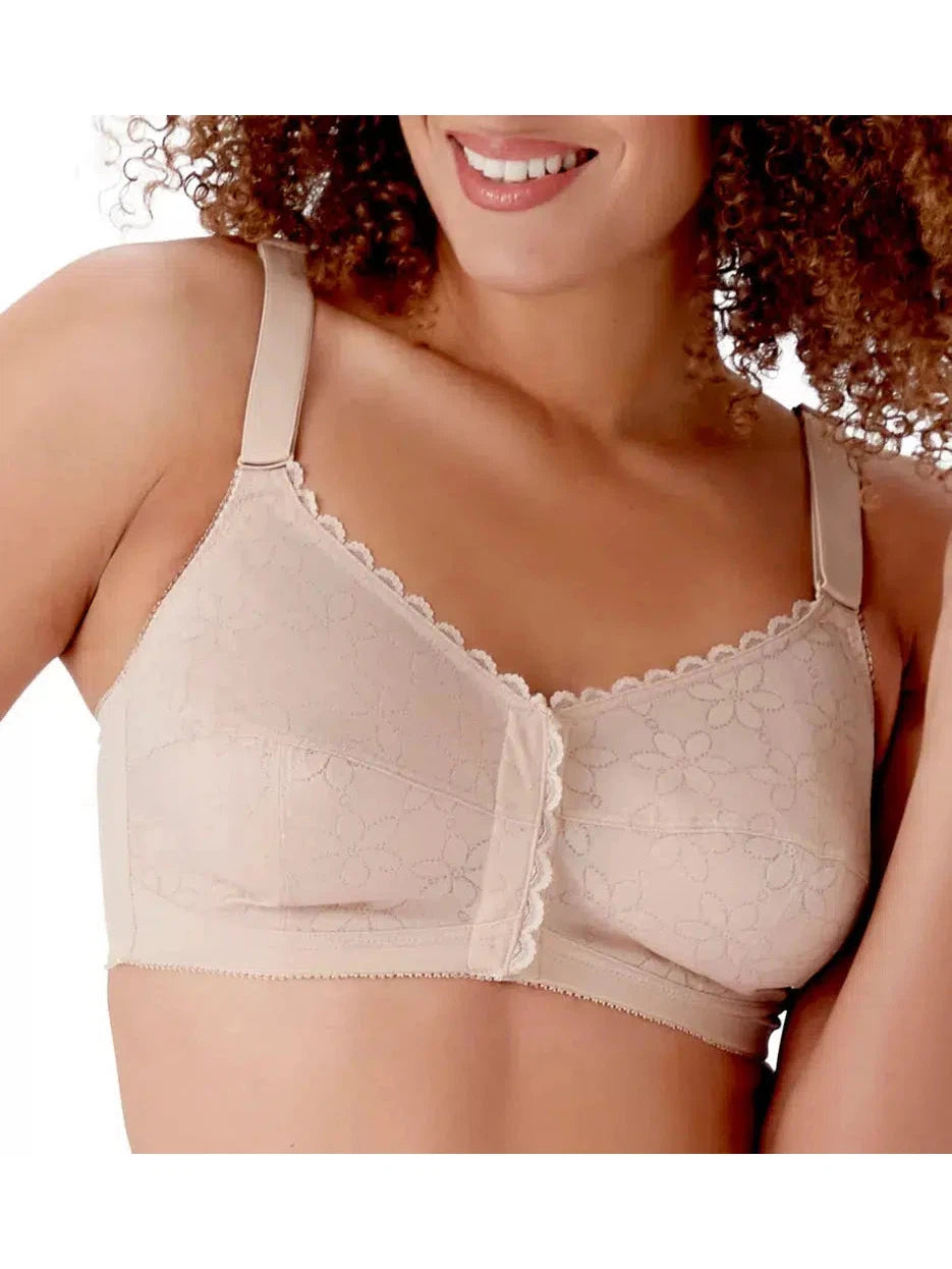 Beige Classic Full Cup Front Closure Bra