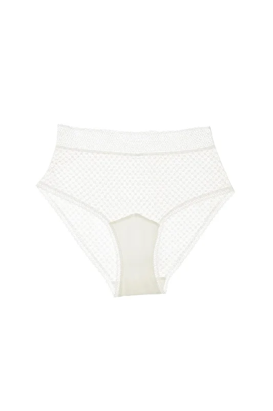 Else Lingerie Bella High Waist Sheer Mesh Brief | Ivory