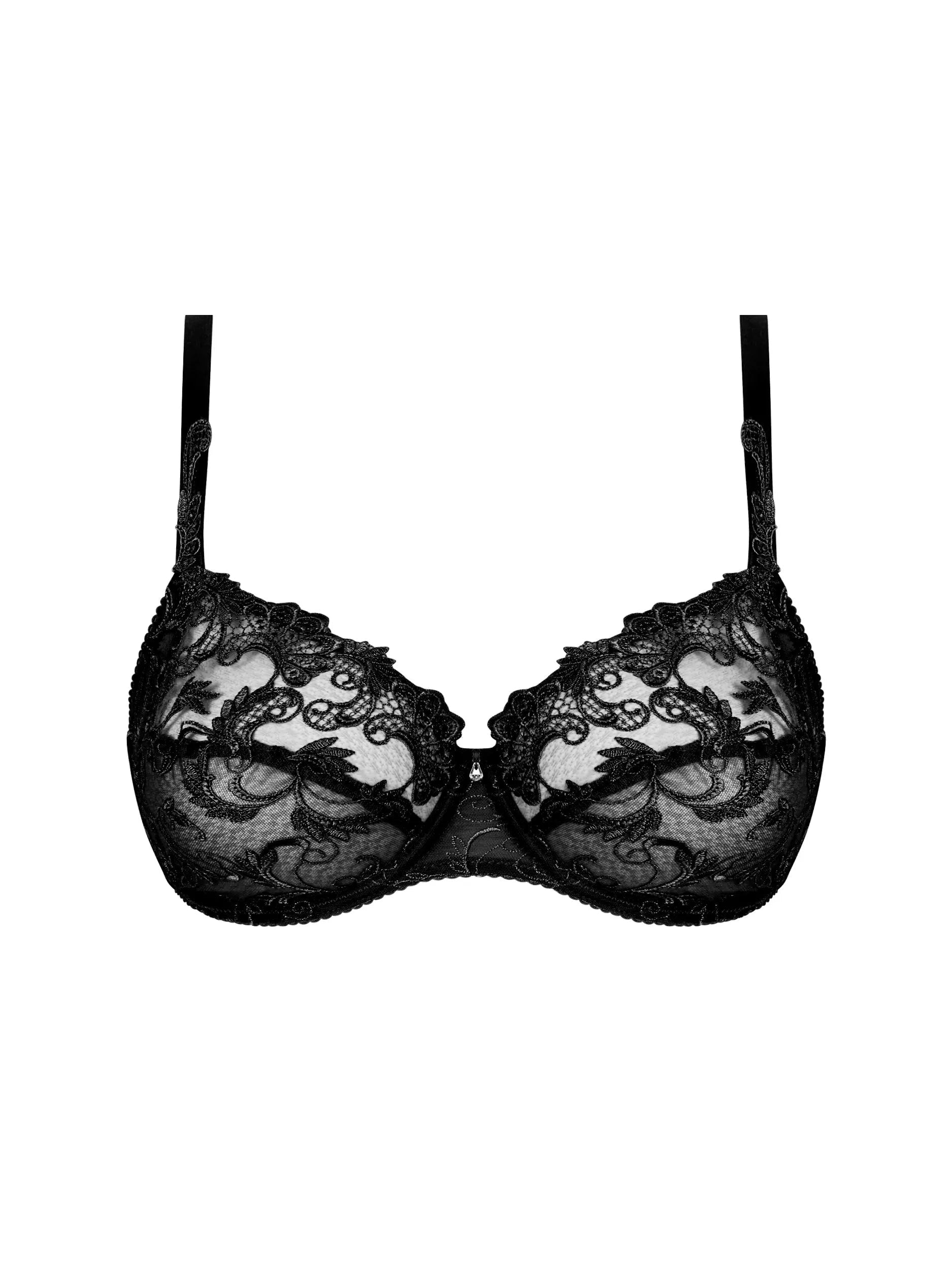 Black Dressing Floral 3-Part Full Cup Bra