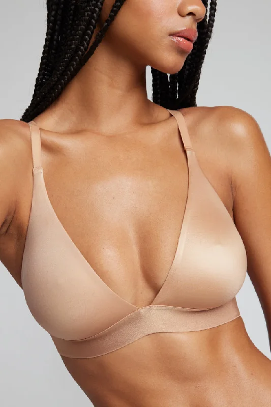 Glacé Triangle Bra in Buff