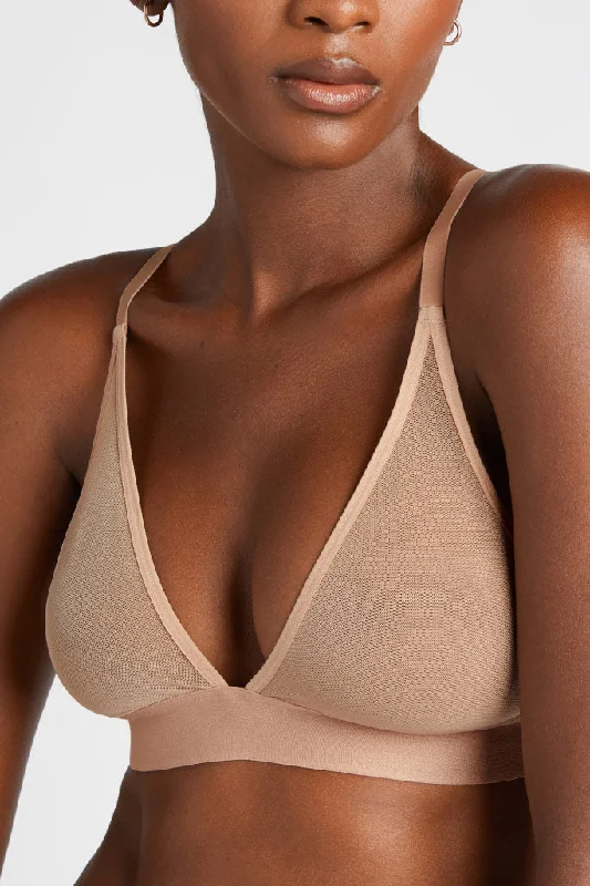 Sieve Triangle Bra in Buff