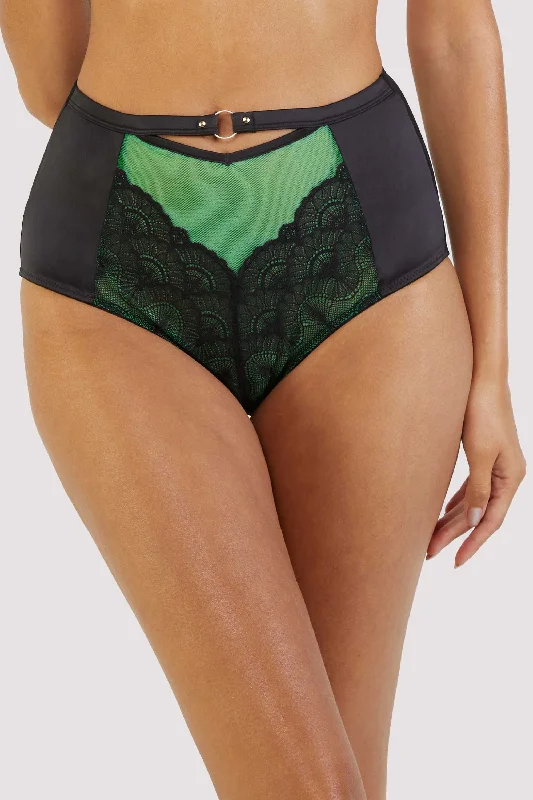 Emelda Lace and Gold Ring High Waist Brief