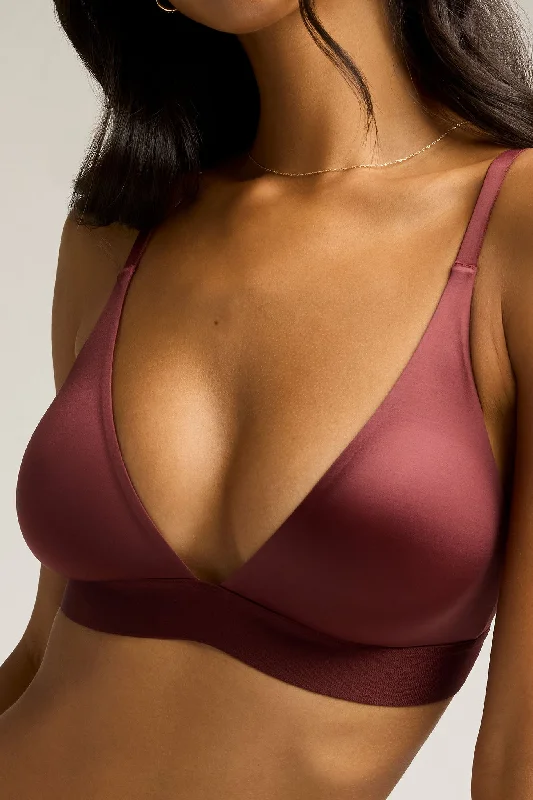 Glacé Triangle Bra in Garnet