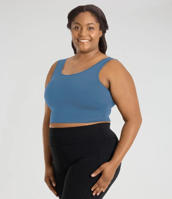 JunoStretch Full Fit Scoop Neck Bra Top Serenity Blue