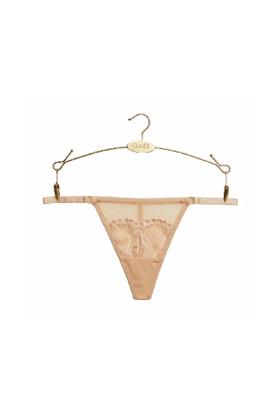 Rose & Bare Lace G-String | Apricot/Shade 2